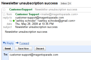 This shows the new feature, a reply-to field that email clients will use to populate the reply to field.