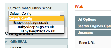 The configuration scope selector The configuration scope selector which should be on default to start with.