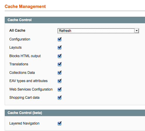 Tick all the boxes and refresh the Magento cache. Tick all the boxes and refresh the Magento cache.