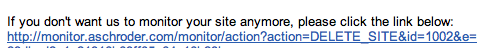 Stopping the monitor service You can stop the monitor service by following the link in any of the emails you receive.