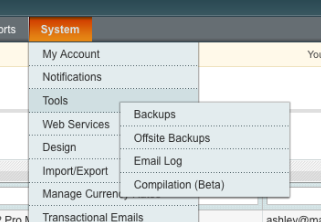 Email Log Menu in the Magento Admin The new Magento email log menu option - the observant among you may notice another little gem in this screenshot, stay tuned!